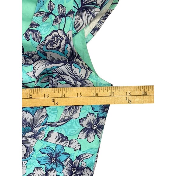 Adrianna Papell Cap Sleeve Floral Sheath Dress Size 6 Blue Floral Easter Spring - Picture 9 of 13